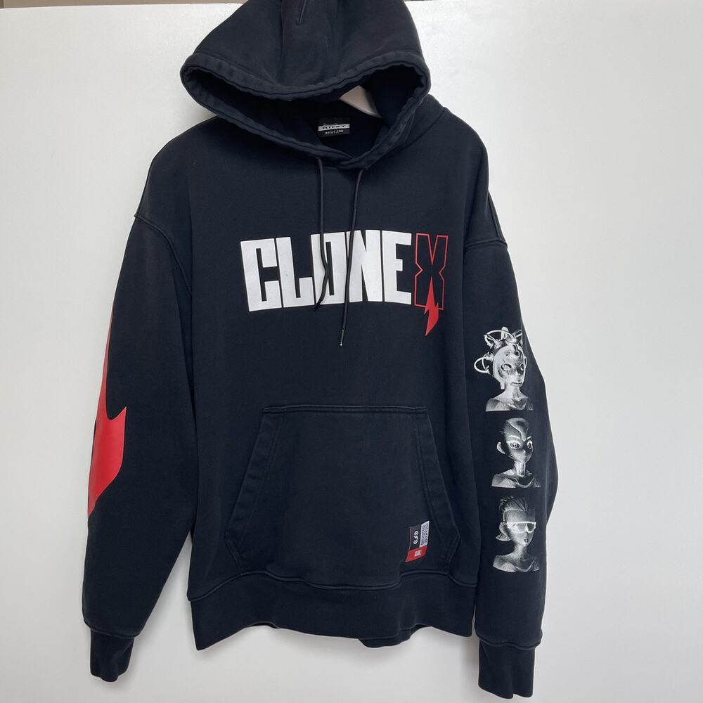 RTFKT CloneX Genesis Hoodie - Size M Unisex BLACK Casual Pullover